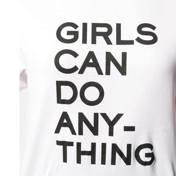 NWT Zadig & Voltaire Girls Can Do Anything Bella Tee Shirt White Black XS - Picture 4 of 4